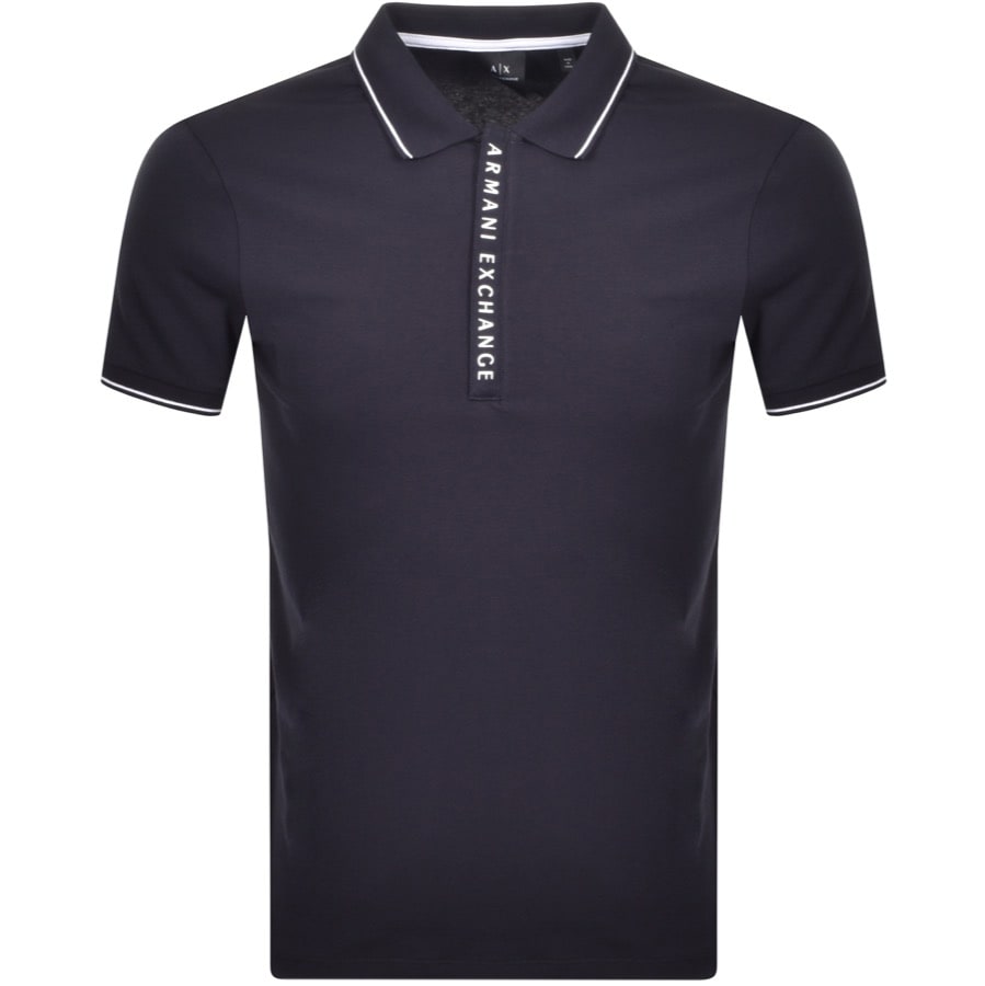 Alternative Image for ProductArmani Exchange Short Sleeved Polo T Shirt Navy1